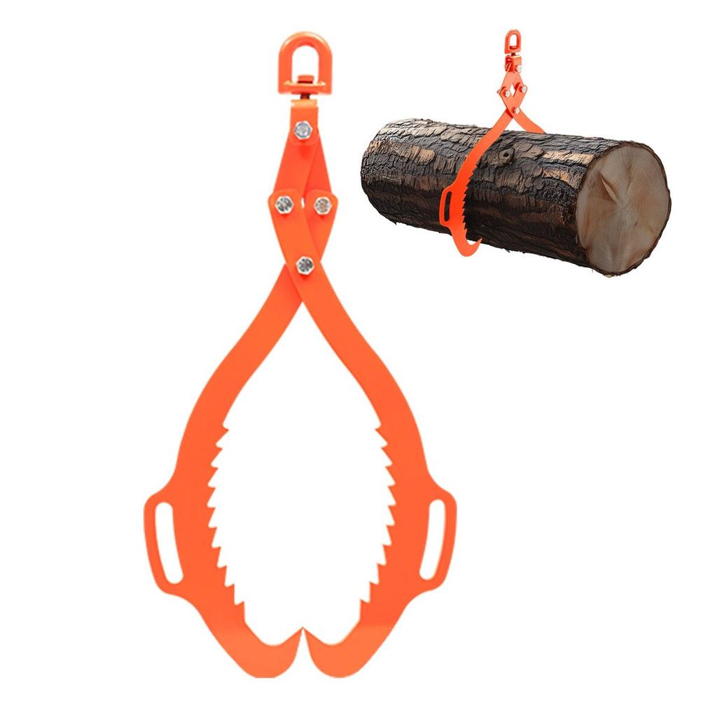 32in Log Lifting Tongs 2 Claw Solid Steel Log Grapple Swivel Log Tools