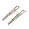 2Pcs Bent Tip Beading Tweezers Stainless Steel Tweezers Tool for Miniature Artwork Jewelry Making Beads Craft Project