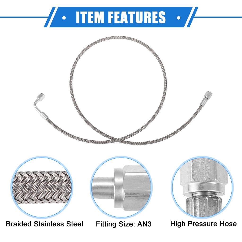 A ABSOPRO AN3 Braided Steel Turbo Refueling Line 90 Degree-Straight