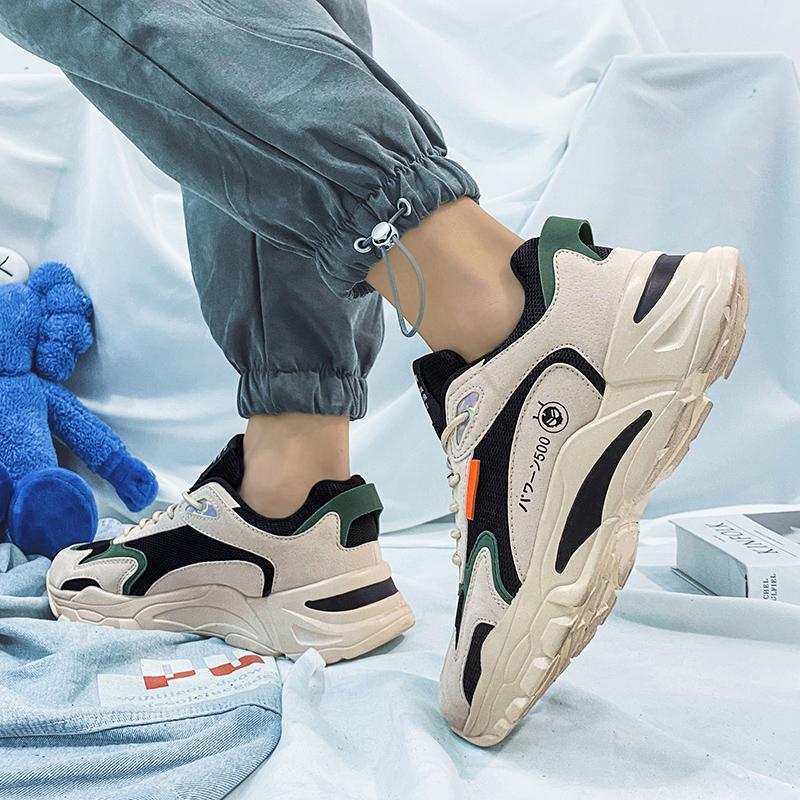 Men's casual sneakers four seasons breathable soft-sole outdoor speed running shoes fashion students Joker racing sports shoes