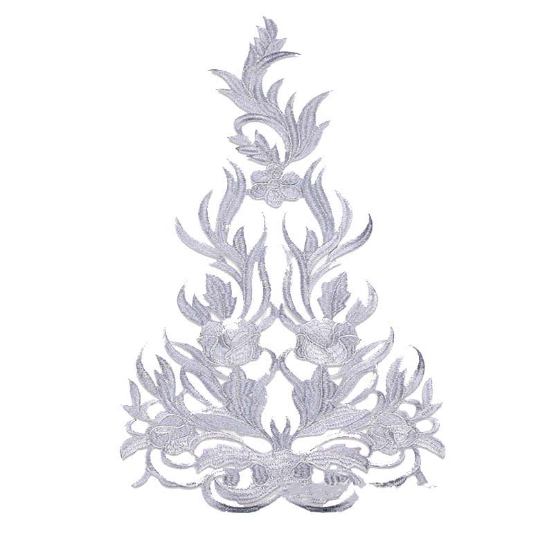 Diy Performance Clothing Decorative Iron-on Patch Sticker Embroidery Gold Silver Thread Yarn Costume Dress Geometric Applique