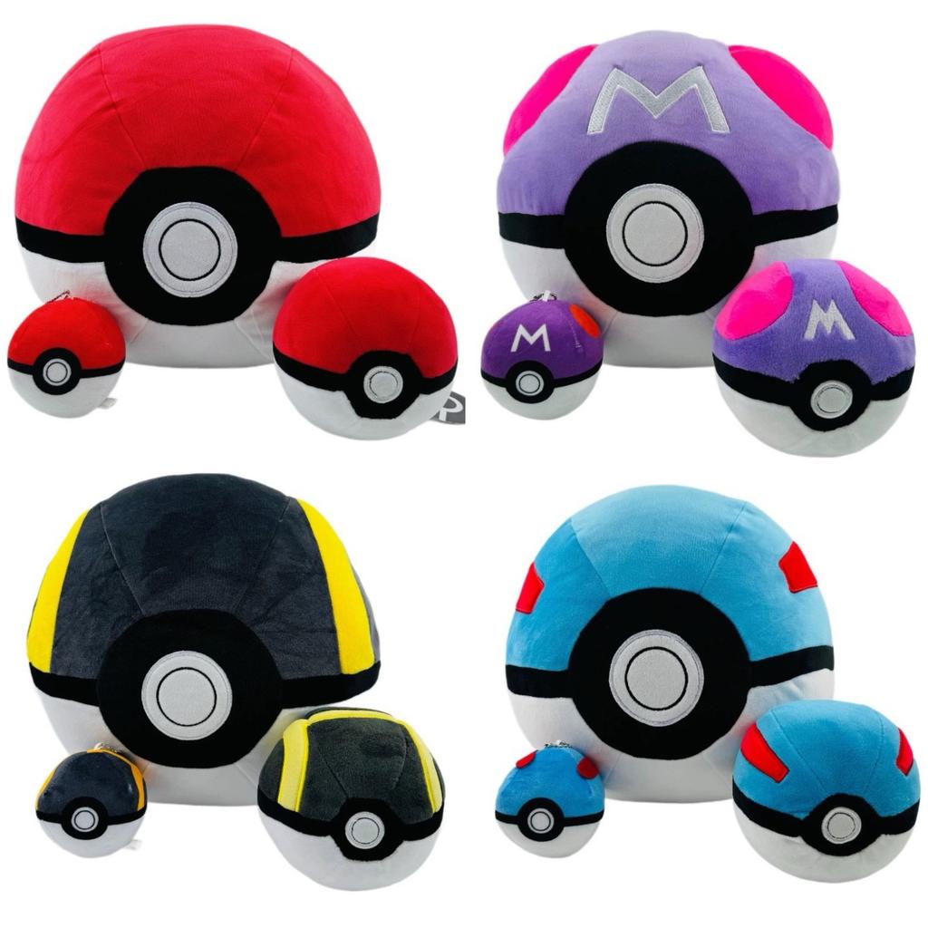 30cm Great Ball Ultra Ball Poké Ball Plush Toys Soft Stuffed Animals Ball Great Ball Ultra Plush Pendant Gifts