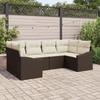 VidaXL 6-Piece Garden Sofa Set with Cushions Brown Poly Rattan 3355527