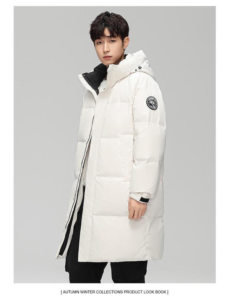 Men's Winter 2025 Mid-Length Down Jacket - Thick, Warm, Windproof Fashion Outerwear for Couples