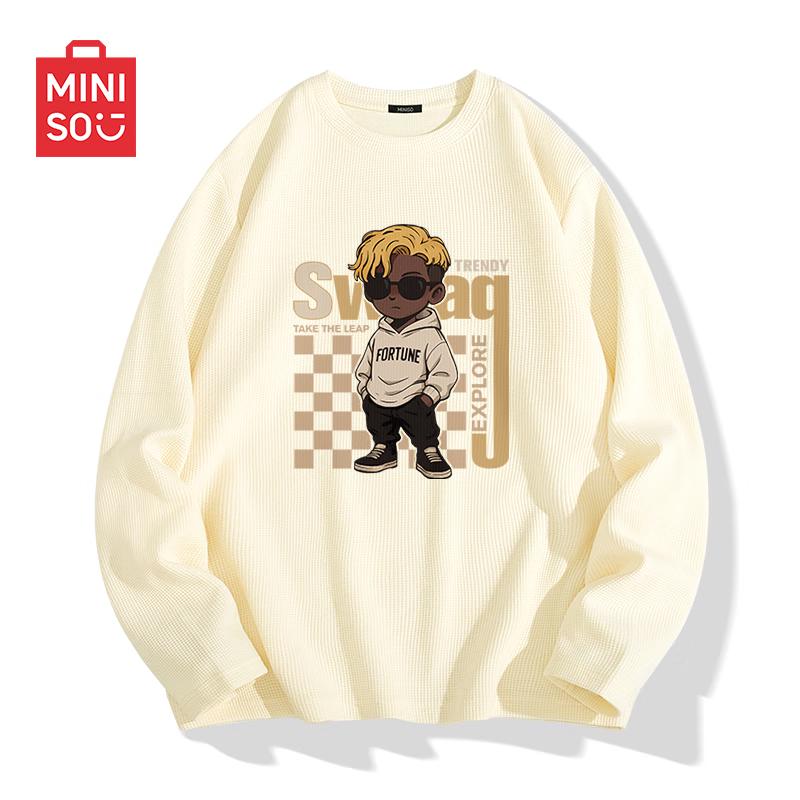MINISO Men s Waffle Knit Long-Sleeve T-Shirt XL