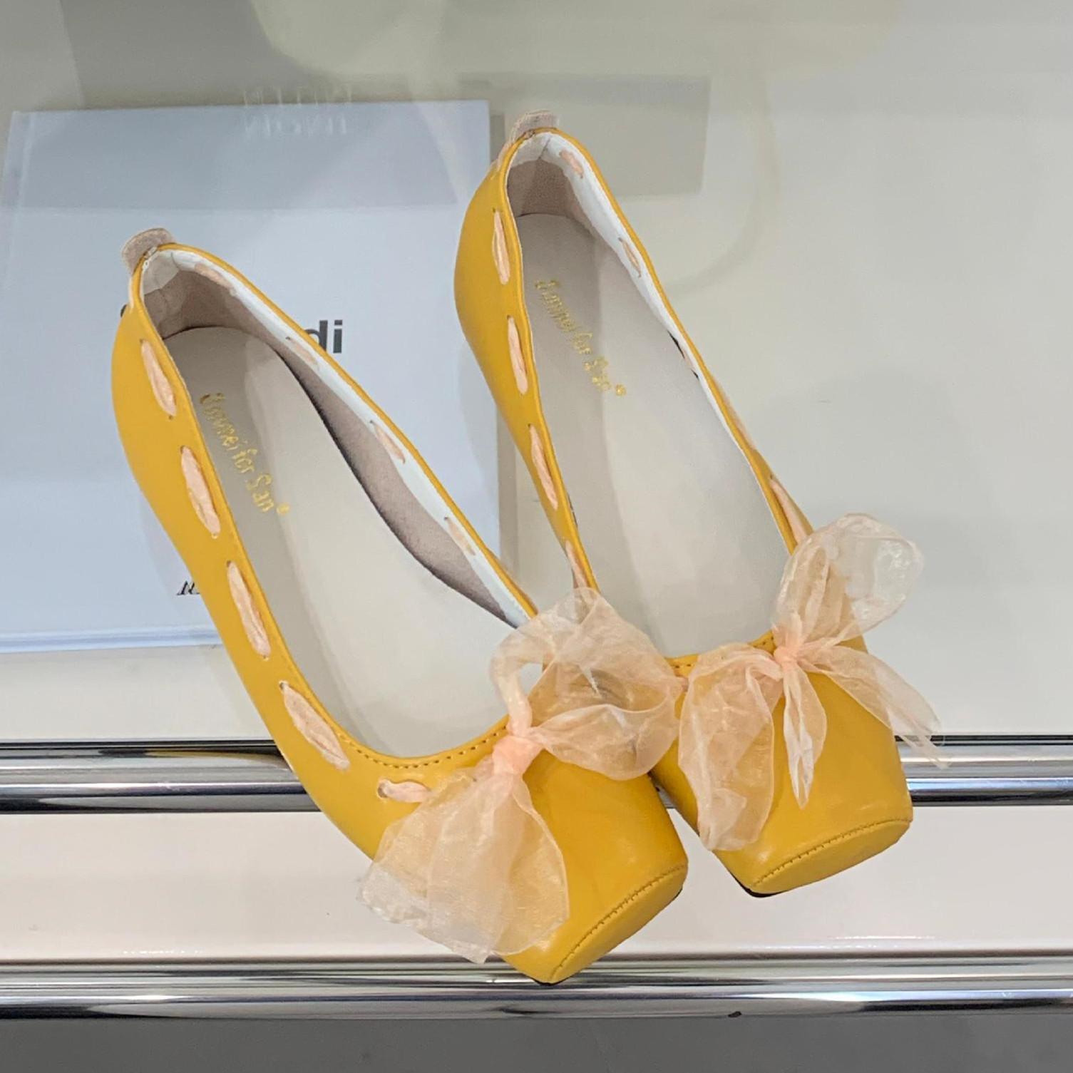 

Модные туфли Мэри Джейн IPPEUM 2025 Новые синие балетки Модные туфли-лодочки Плоские балетки для женщин 245 жёлтый