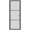 VidaXL Interior Door 76x201.5 Cm Black Frosted Glass and Aluminum 350552