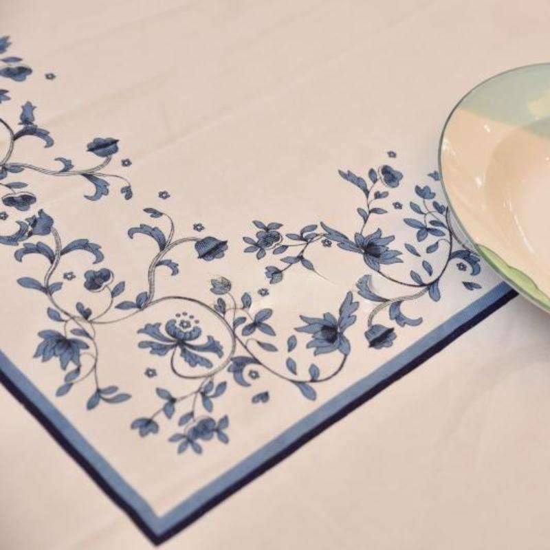 Pflanzenmuster Wasserdichte Tischdecke Blau Mode Druck Heimdekor Hochzeitsfeier Wasserdichte Tischdecken Für Rechteckige Tische