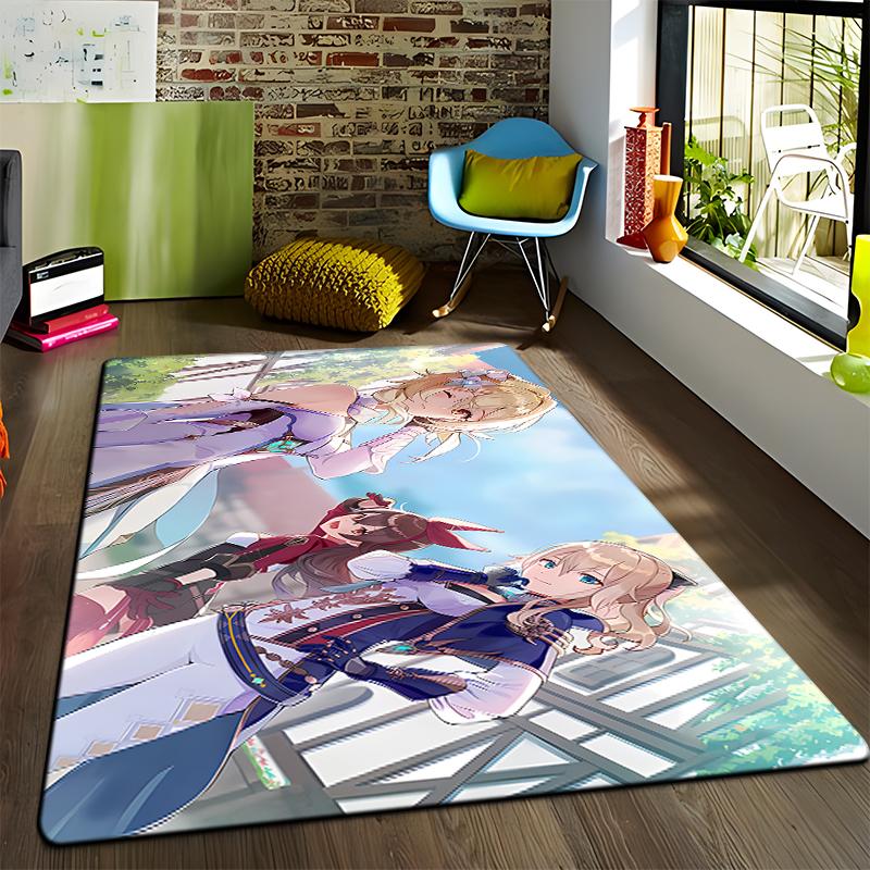 Anime Genshin Carpets Living Room Decoration Bedroom Parlor Tea Table Area Rug Mat Soft Flannel Large Rugs and Baby Gift Carpet