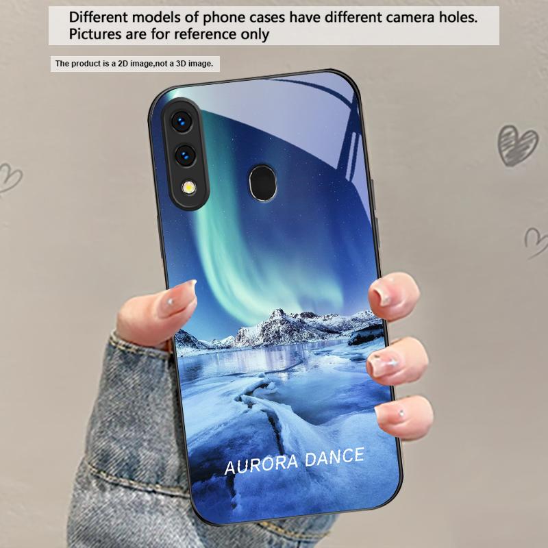 Lake Aurora Ice Surface For Samsung Galaxy A30 A31 A32 A33 A34 A35 A42 A30s A20 A25 A26 A51 A56 A54 A72 A73 A70 Glass Phone Case