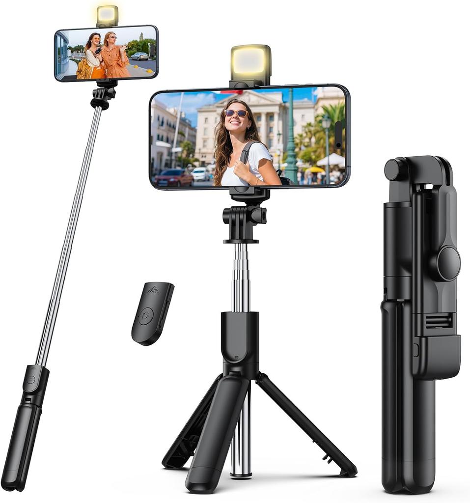 Selfie Stick Tripod, Retractable Selfie Stick Tripod with Wireless Remote Control, for Photograph, Live Streaming, Video Record