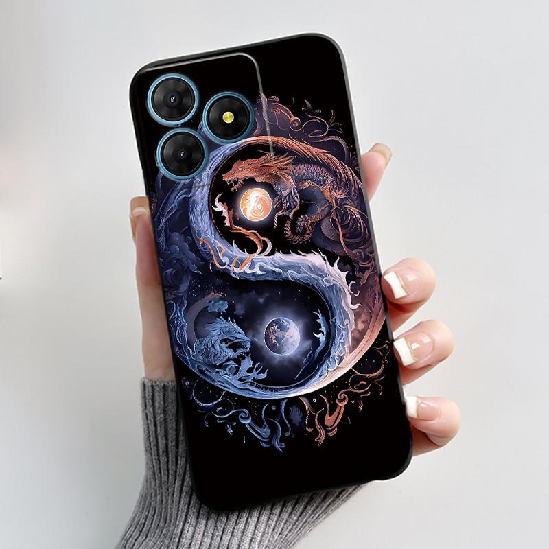 For Oscal Flat 2 2C Case Cute Love Rabbit Black Soft Silicone Protective Back Cover For Blackview Oscal Flat 2 2C Phone Cases