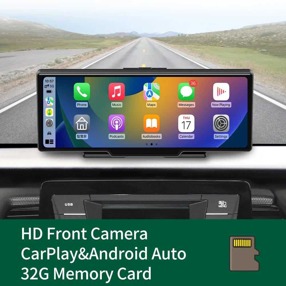 10.26" Dash Cam Rearview Camera Wifi Carplay & Android Auto 2K DVR GPS Navigation Video Recorder Dashboard Dual Len 24H Park AUX