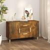 Buffet - Smoked Oak - 100x36x60 Cm - 2 Doors - Engineered Wood - Classic Style