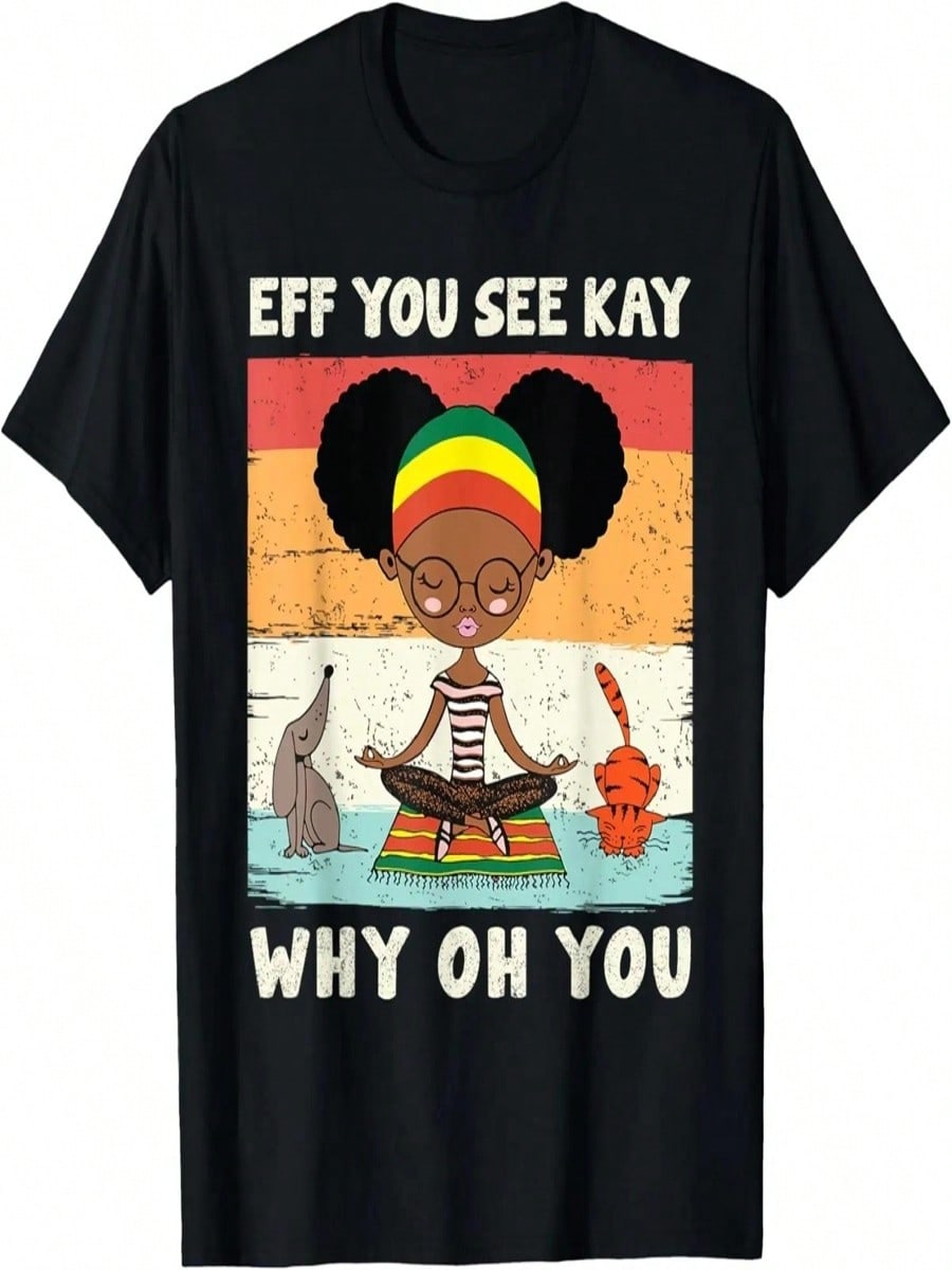 Eff You See Kay Why Oh You Retro Vintage Yoga T-Shirt S разноцветный