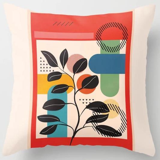 Student Lunch Break Pillow Bedroom Bedside Back Pillow Plant Flower Print Pillow Case Sofa Cushion
