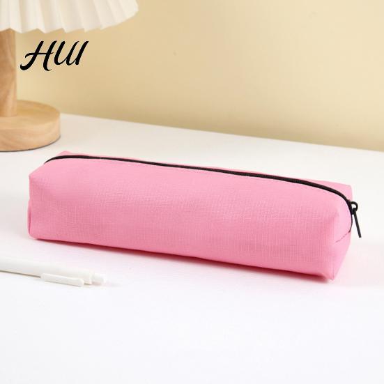 Low-saturation Color Pouch Oxford Pencil Case, Large Capacity Pen Bag, Simple Student Case Zipper for School Office, Lightweight Stationery Organizer