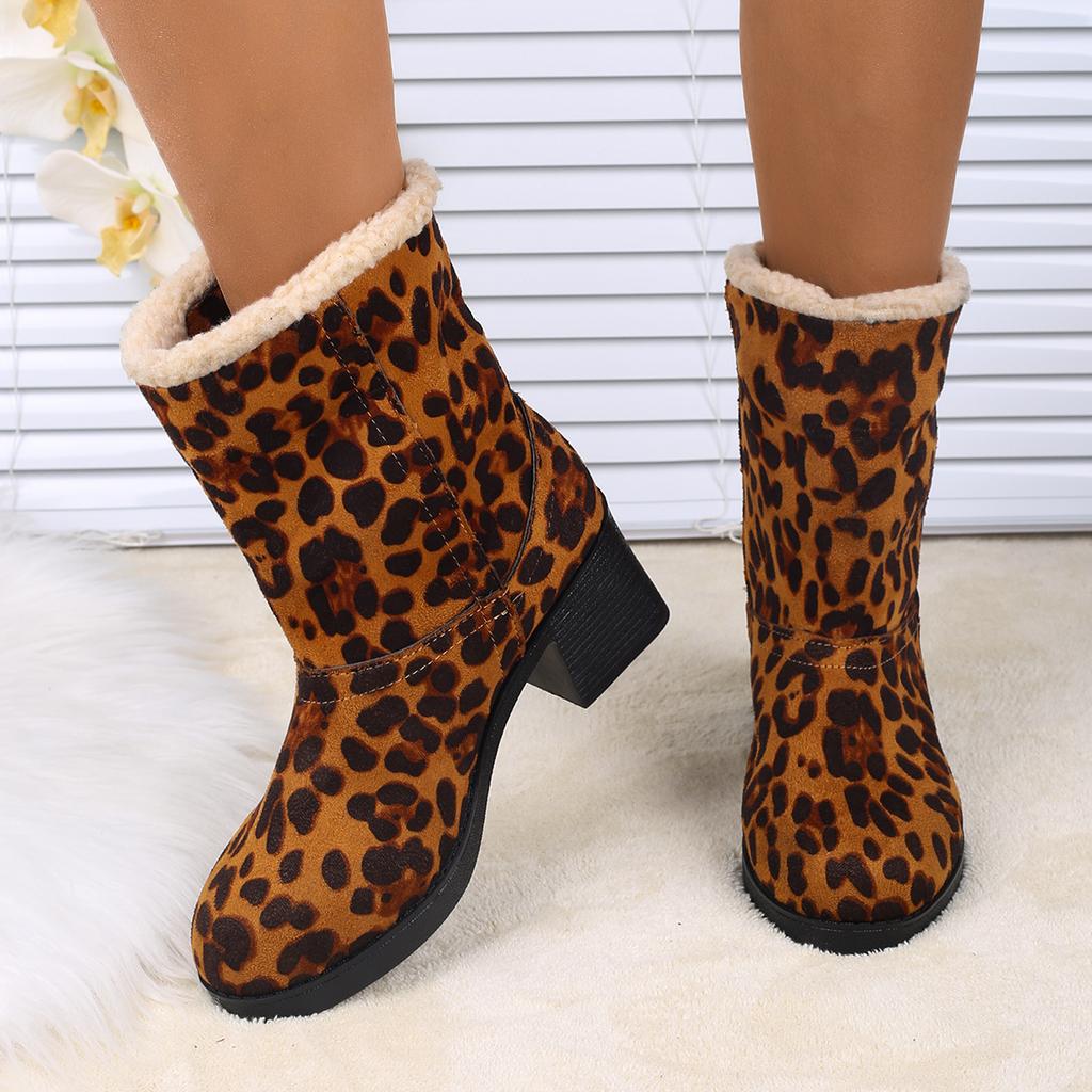 Fashion 2025 New Women Snow Boots Lightweight Comfortable Shoes Female Warm Thickened Fluff High Heels Ankle Boots Women Botas De Mujer