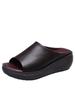 Women's Summer Outdoor Peep-Toe Wedge Slippers - Thick-Soled European and American Fashion