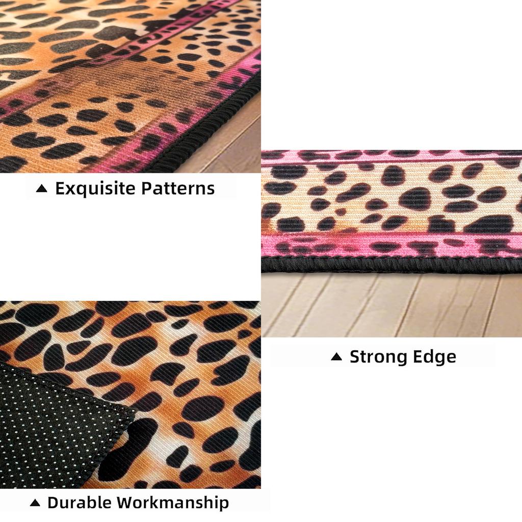 American Style Leopard Print Living Room Carpet Modern Decoration Sofa Area Easy Clean Rug Home Bedroom Entrance Door Mat