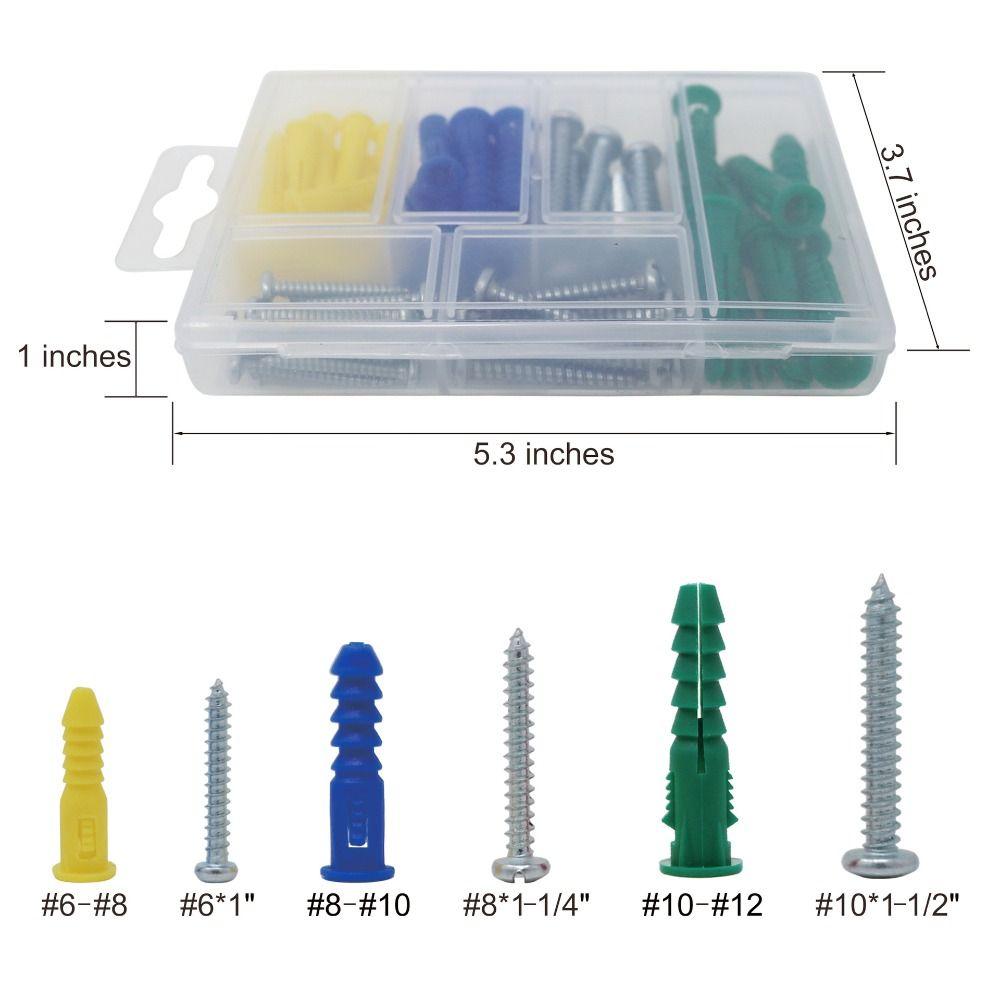 Plastic Material Wall Anchors Durable Construction Stable Hardness Expansion Plug Tight Expansion Smooth Cutting