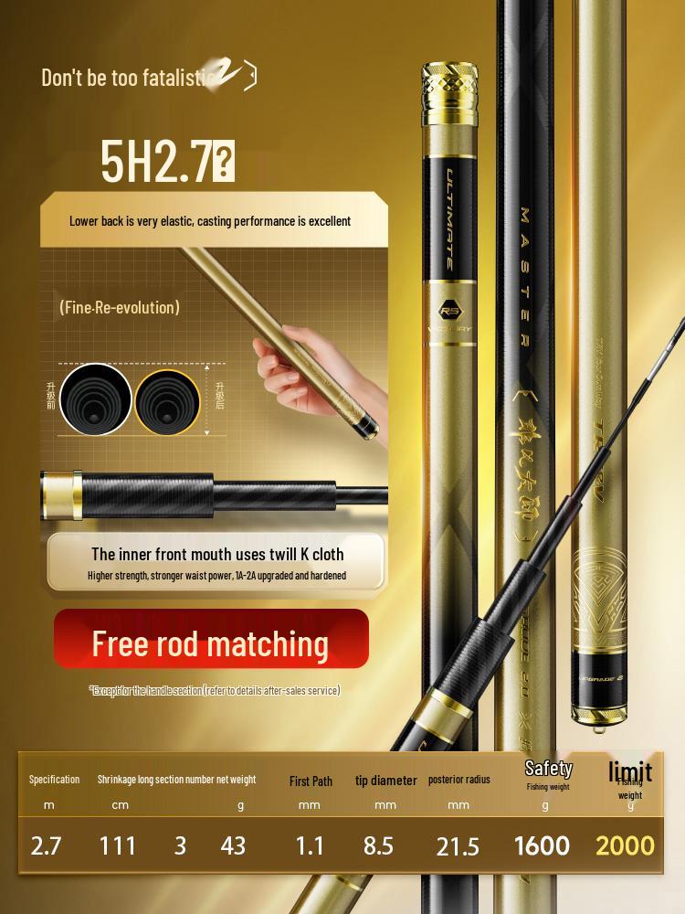 5H Master 2nd Gen Ultra-Light Super Hard Carp Fishing Rod