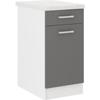 ULTRA Kitchen Base Unit L 40 Cm with Worktop Included - Gray