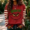 Women's Fashion Long Sleeve Neck Pullover Sweatshirt with Christmas Print