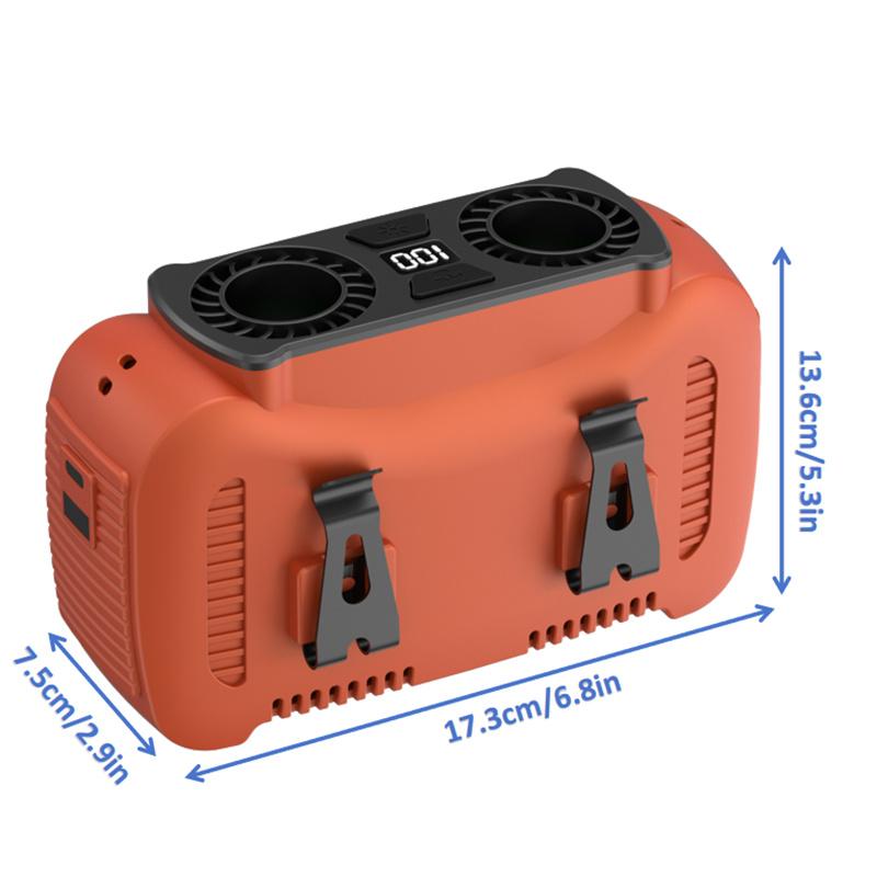 10000mAh Portable Waist Fan with Power Bank - USB Rechargeable  Battery 5 Speeds for Outdoor Activities Camping Fishing  Farm