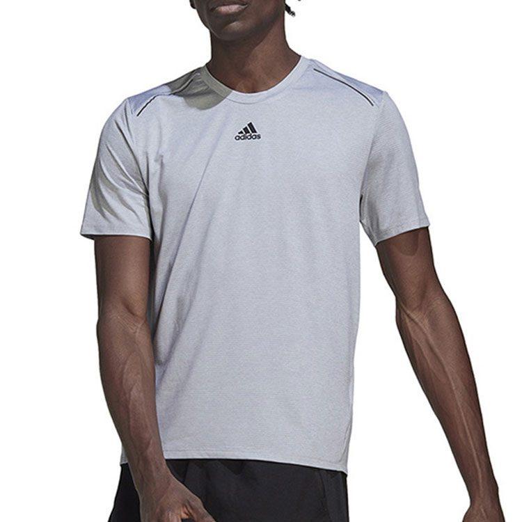 adidas HIIT T Shirts Men's Gray Crew Neck Moderate Straight Fit HL8791