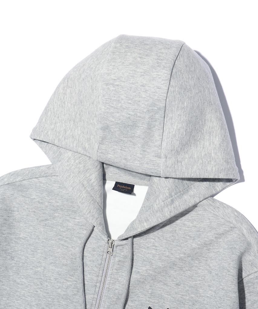 Pendulum Back Logo Two-Way Zip-Up Hoodie Lq1Ju036_Melange Grey