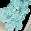 Polyester Flower Brooch Pin 3D Flower Pin Polyester Brooch Elegant Lapel Pin Wedding Dress Corsage for Daily Party Wear