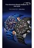 SANDA Men's Quartz Waterproof Watch with Calendar, Simple Design, Three Dials, Six Hands, and Steel Strap.
