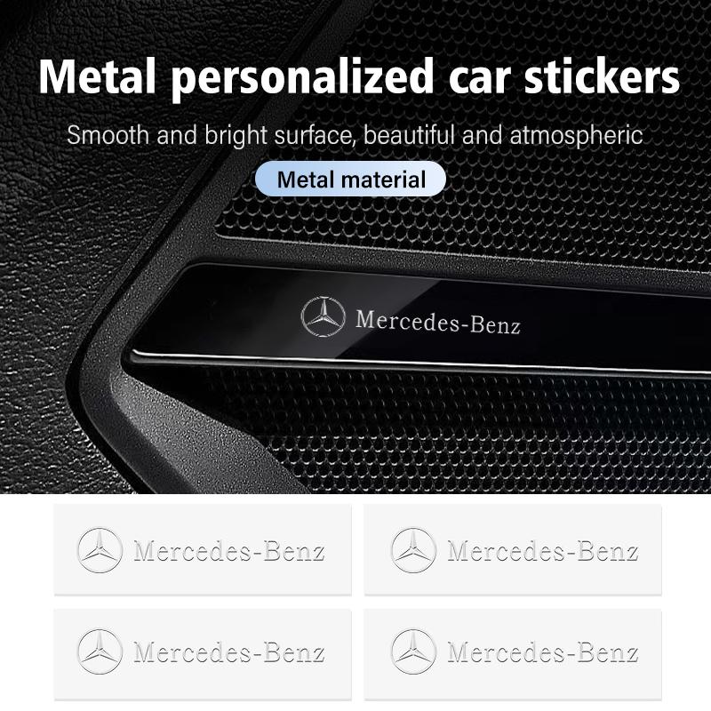 2/4/8PCS Metal Car Emblem Logo Decorative Stickers Badge Decal For Mercedes Benz W202 W212 W126 W140 W168 W177 CLS GLE GLC GLS QL1