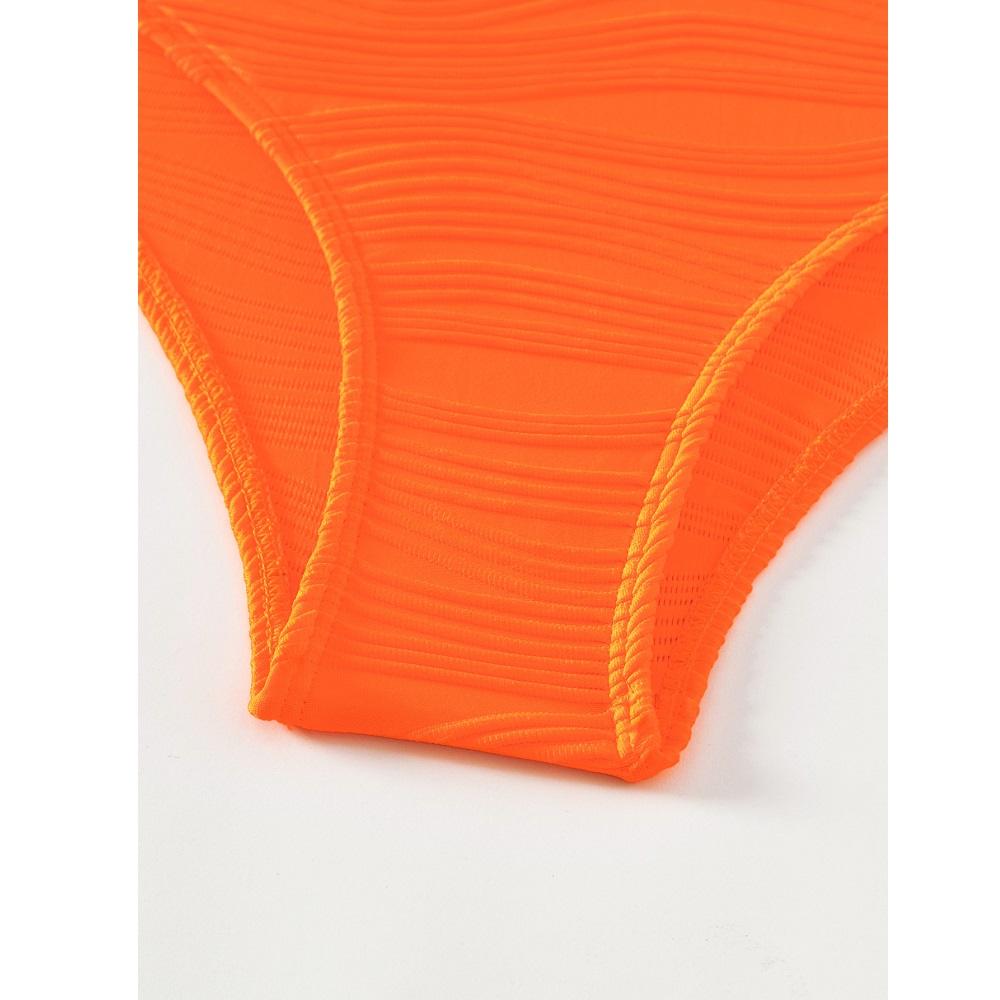 Kvinner tredelt bikinisett Høy midje shorts badedrakter Langermet utskrift Cover Ups Beach Biquinis feminino