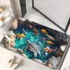 1pc Illusion Turtles and Fish In The Pond Door Mat, Non-Slip Bathroom Floor Mat, Polyester Mat for Bedroom, Living Room Entrance
