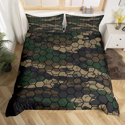Set husă de pilotă fagure roz geometrie set de lenjerie de pat imprimat 3D poliester stil cool dublu queen king husă de plapumă pentru băieți adult