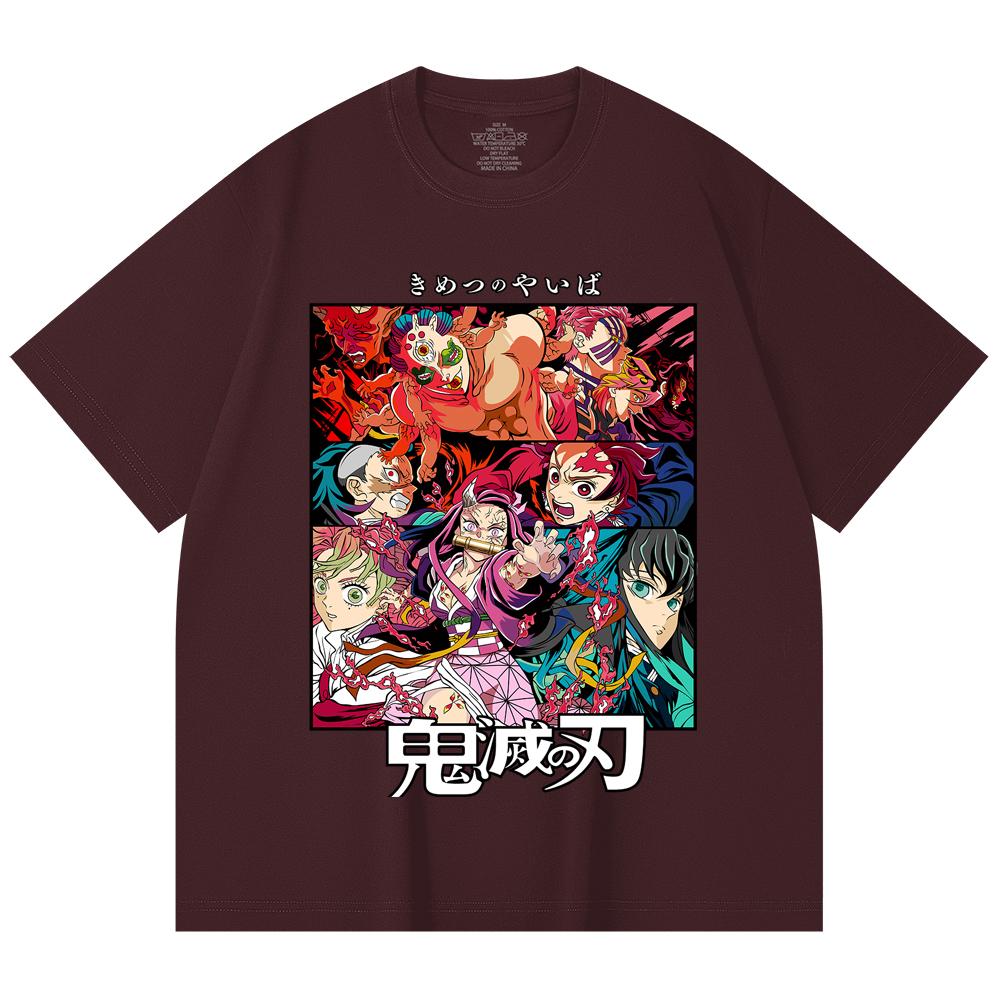 

230 Gsm 100% Cotton Demon Slayer V26 Print Unisex Heavy Cotton T Shirt 2XL