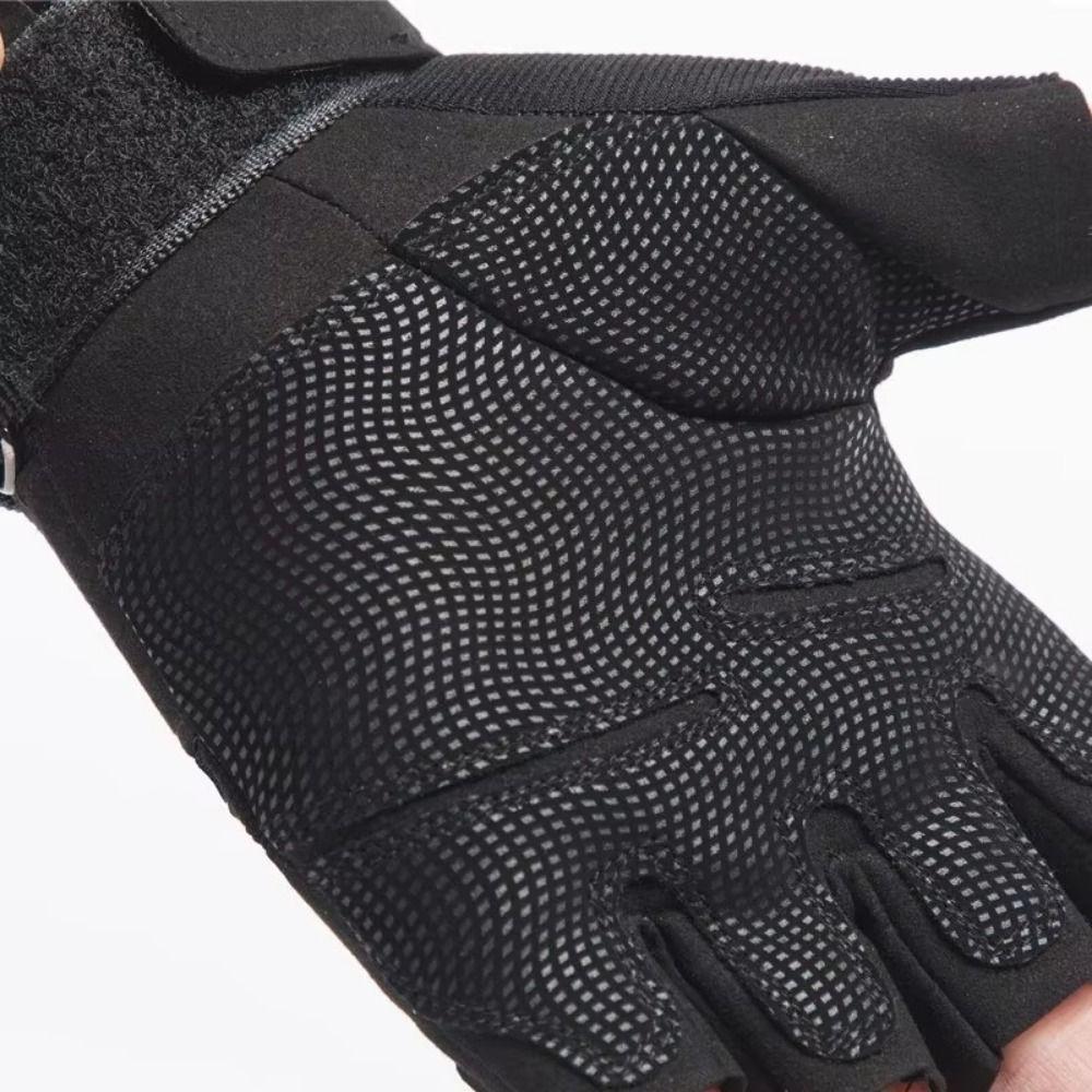 Wear-Resistant Motorcycle Gloves Anti-Slip Half Finger Gloves Retro Racing Gloves  Outdoor Sport