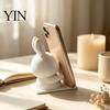 White Rabbit Cell Phone Dock Cute Bunny Holder, 3D Printed Animal Mobile Stand, Stable Smartphone Support for Watching Movies Desktop Holder