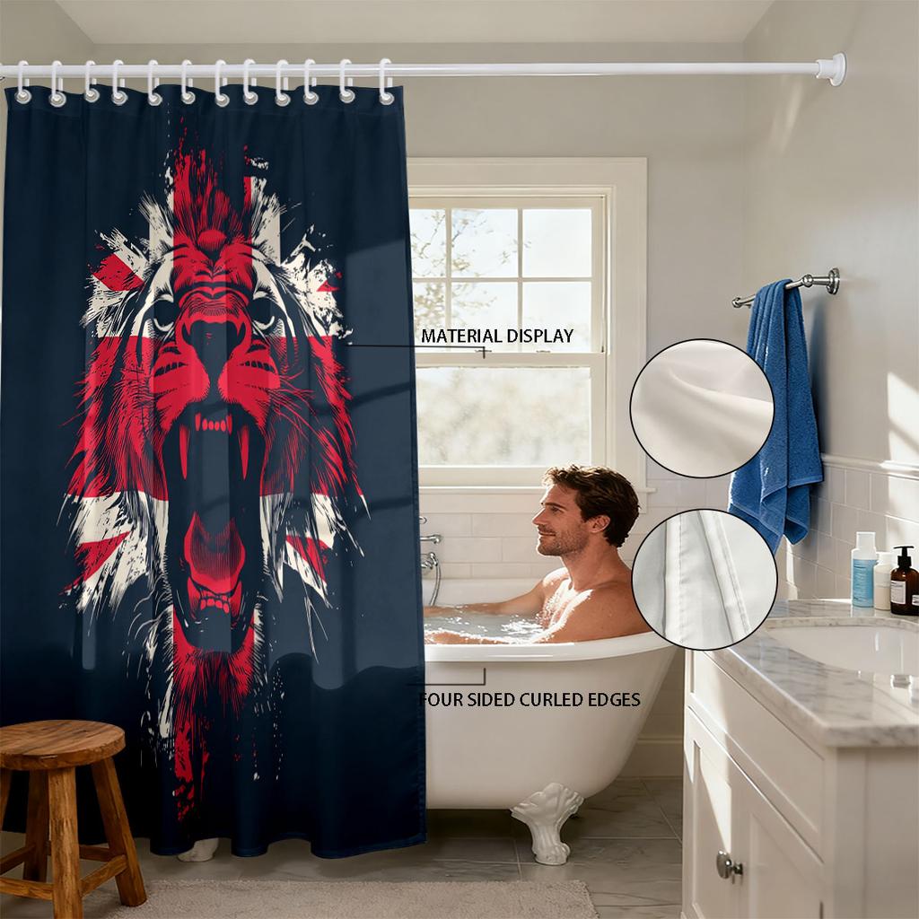 1Pc Fierce Lion Printed Shower Curtain Multi Size Partition Privacy Bathroom Hanging Curtain Fashion Home Decoration