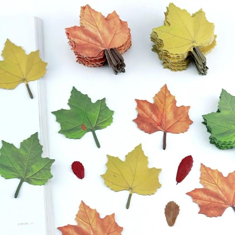 50 Blatt Cartoon-Ahornblätter Haftnotizen Sticker Notizblock Planer Abreißbares Notizpapier Schreibwaren Bürobedarf