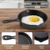 4 Pack Mini Cast Iron Skillets, 4 Inch Small Frying Pan with Double Drip-Spouts, Black Cast Iron Skillet with Handle, Nonstick Frying Pans for Indoor