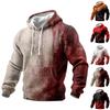 Men's Halloween Print Knit Hoodie Casual Long Sleeve Pullover