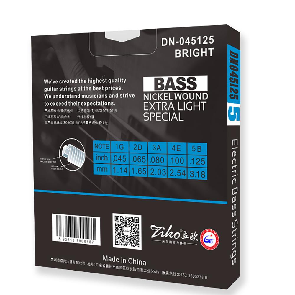 ZIKO Electric Bass Strings 4/5/6 String Bass Carbon Steel Hexagonal Alloy Beginner Professional Practice Strings Bass Accessory