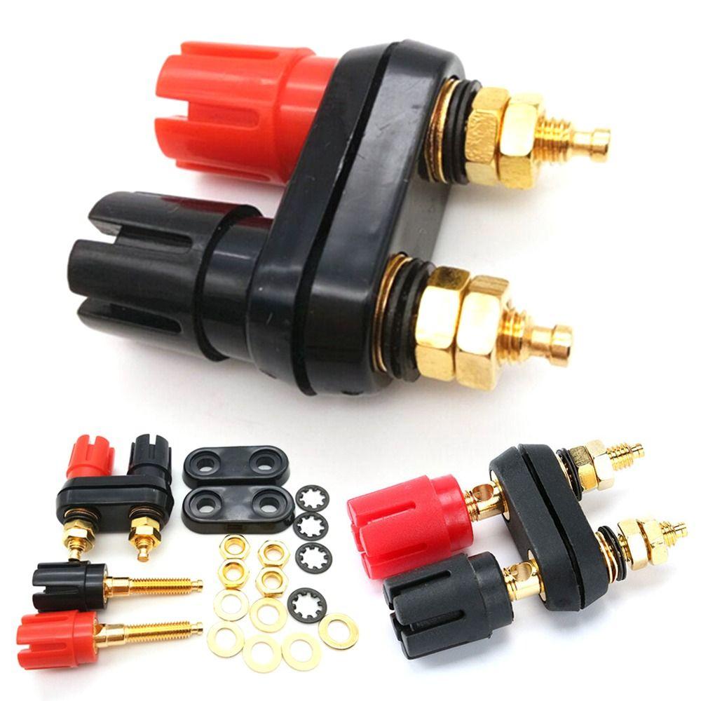 Red Black Connected Connection Connector Terminals Binding Post Plum Blossom Terminal Double Row