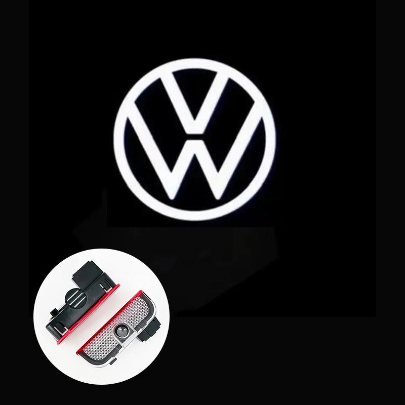For VW 2Pcs Car Logo Door Logo Courtesy Lamp Laser Projector HD Welcome Light For VW Passat CC Lamando Touran Touareg Tiguan Eos Golf ER1
