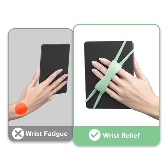 Alça de Mão de Silicone para Tablets Kindle Universal Alta Elasticidade Segura Leve Leitor de E-book Alça de Dedo Suporte de Punho para Acessórios Kindle