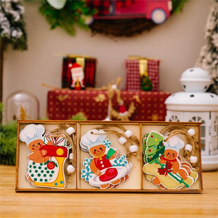 Artistic Wood Gingerbreads Man Ornament Delicate Wood Gingerbreads Man Hanging Ornament Charm For Family Holiday Fun