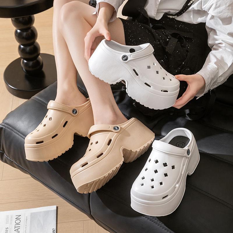 2025 Summer New Fashion Chunky Platform Clogs Slippers for Women Thick Bottom Non Slip Beach Sandals Woman Wedges EVA Sandals